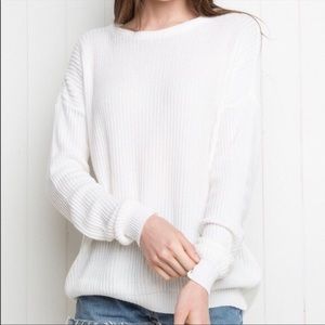 Brandy Melville white waffle knit sweater